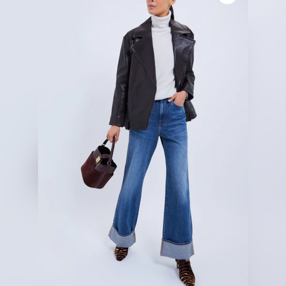 VERONICA BEARD New TAYLOR High Rise Wide Legs Blue Jeans In Rebel Stone Size 29 - Picture 5 of 15